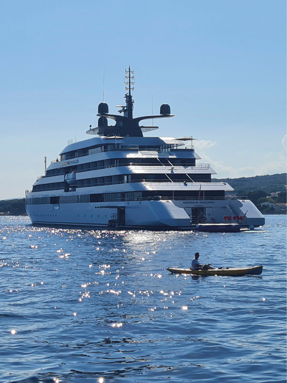 luxury yacht sailing in the Mediterranean waters under the sun