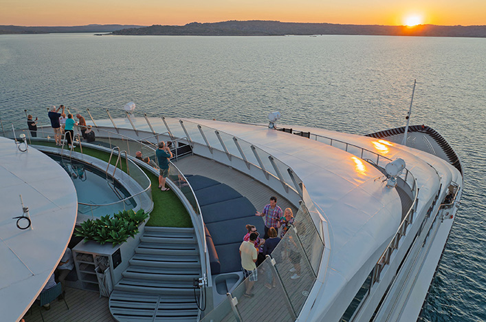 Scenic Eclipse II deck at sunset