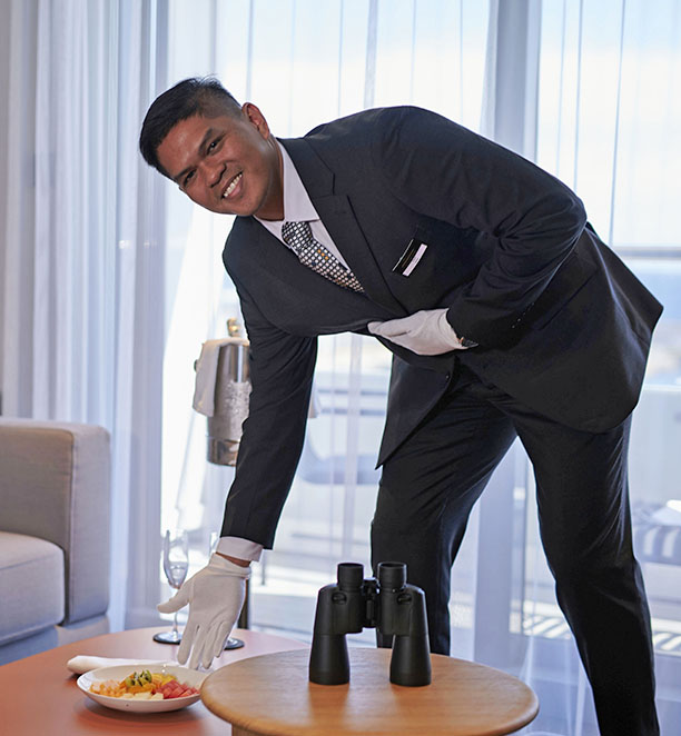 Butler onboard Scenic Eclipse II