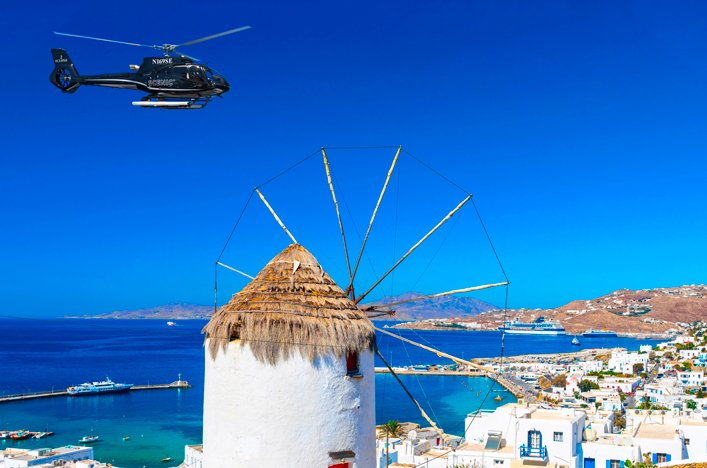 Helicopter in Mykonos