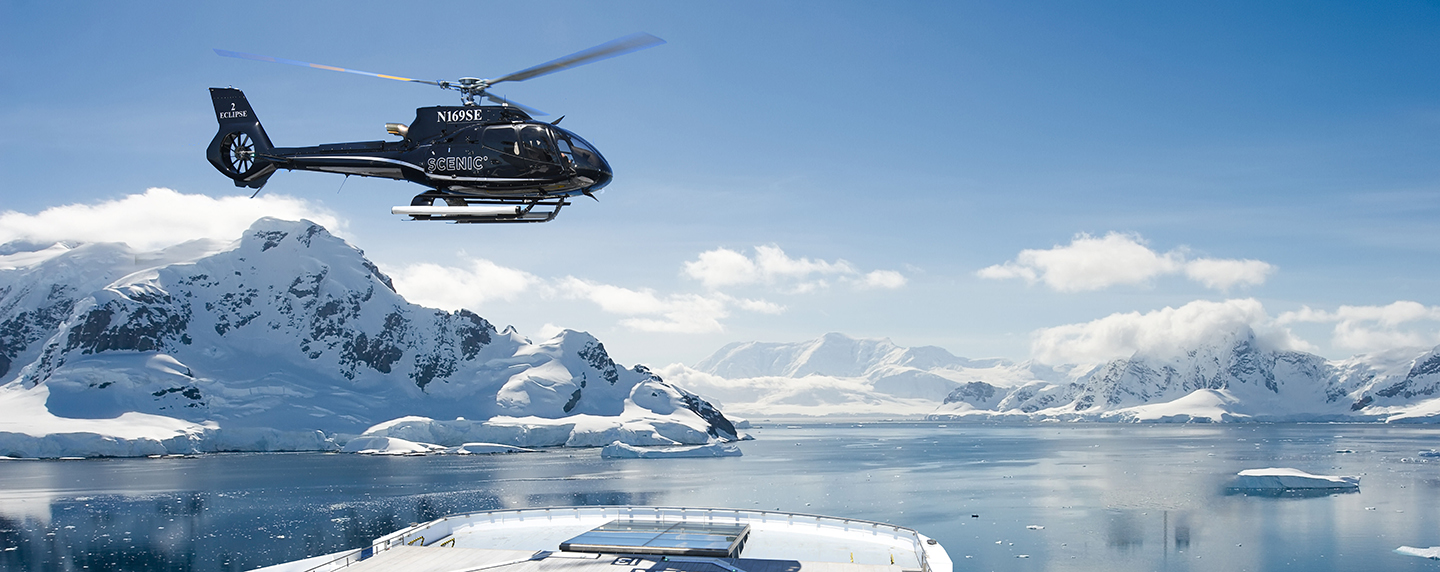 Scenic Eclipse Helicopter in Antarctica