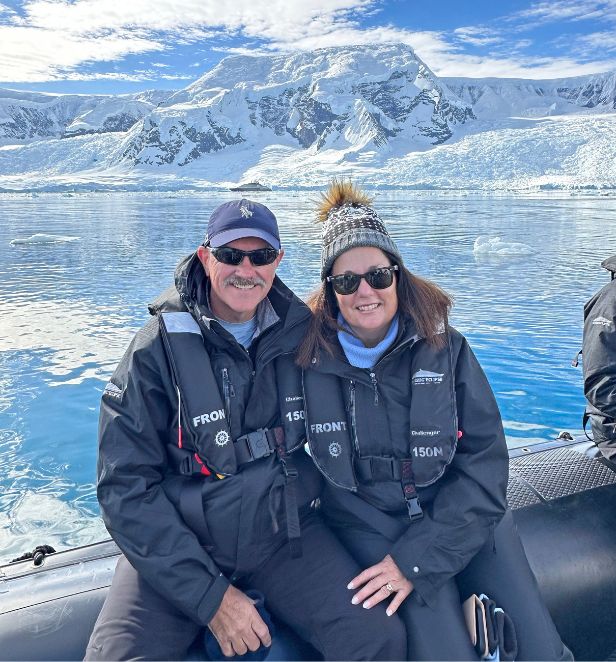 Couple in Charlotte Bay, Antarctica