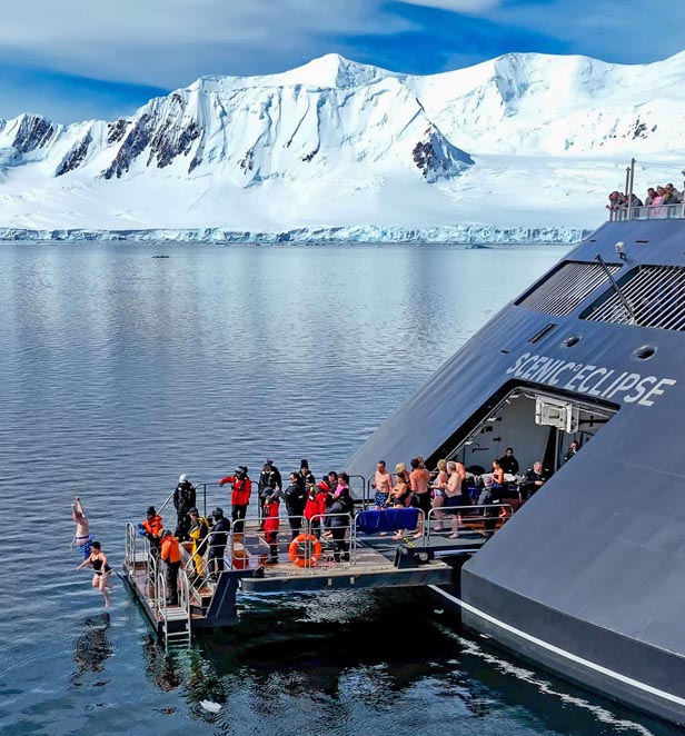 Scenic Eclipse Polar Plunge in Antarctica